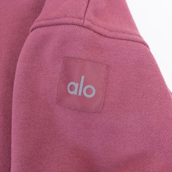 ALO Renown Heavyweight Crew Neck Pullover Sweatshirt Oversized Unisex Pink Small - Picture 7 of 9